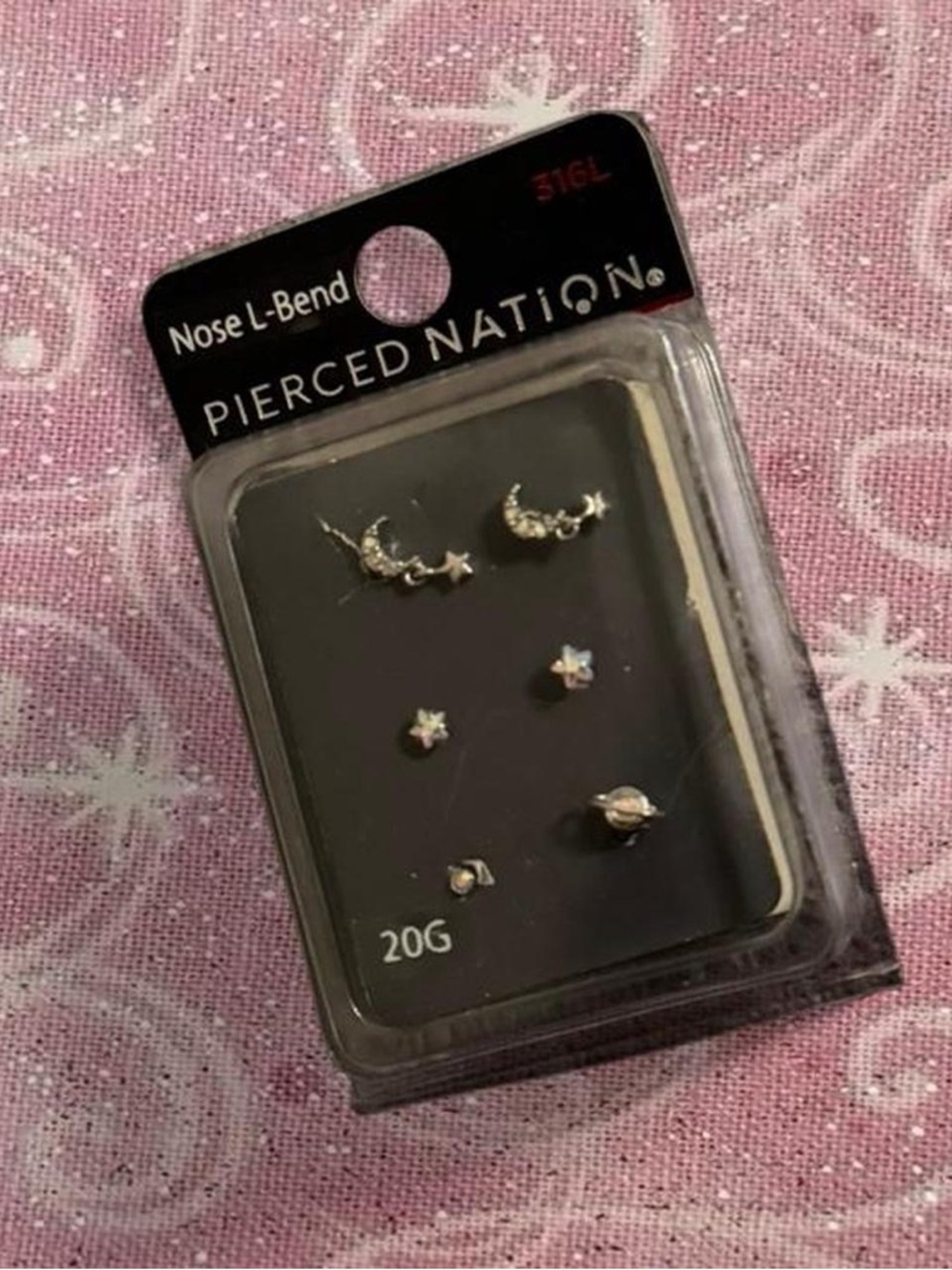 Pierced Nation Nose L-Bend 20g Silver Nose Piercing